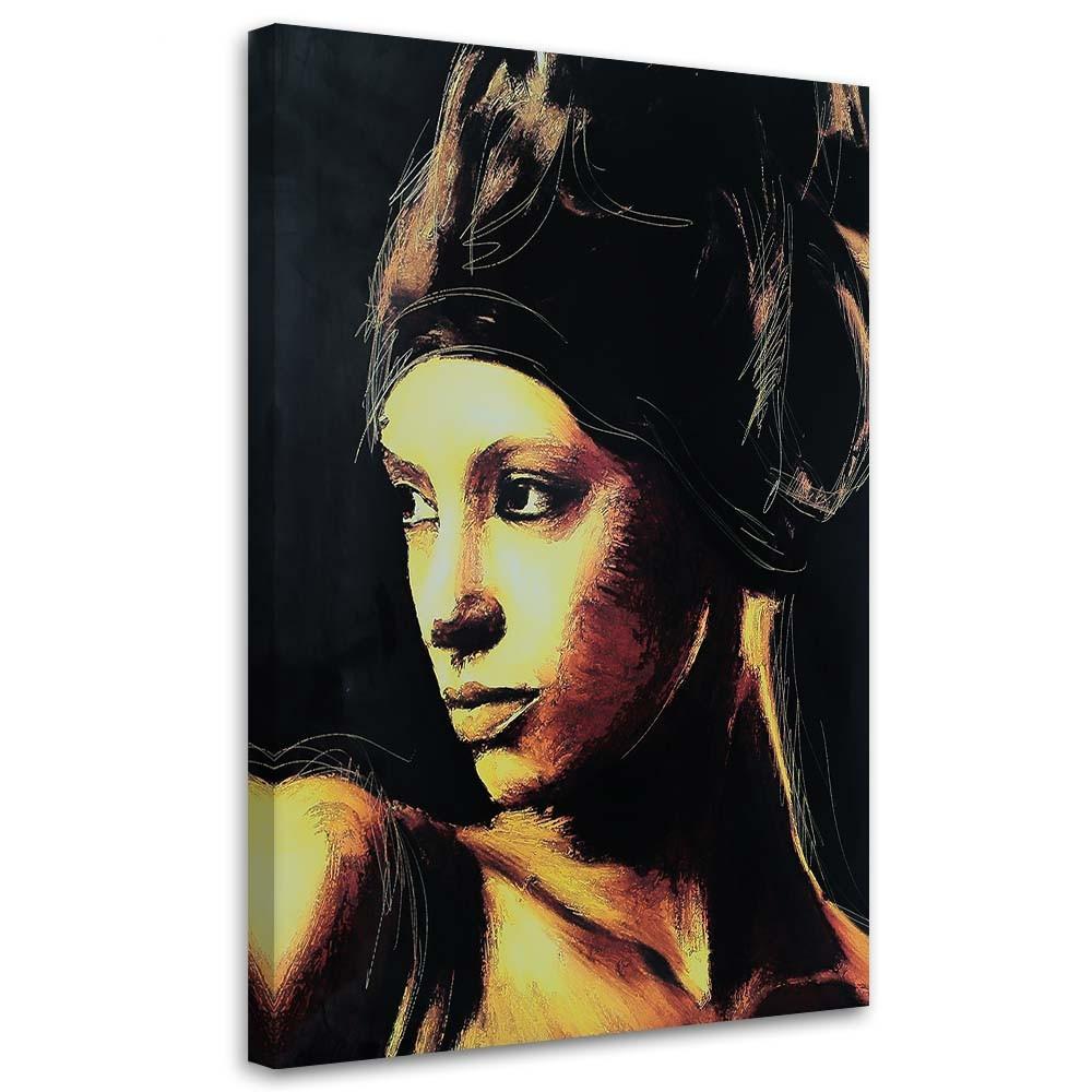 LEINWANDBILD Frau schaut in die Ferne 40x60cm - Braun, Textil (40/60cm) - Feeby