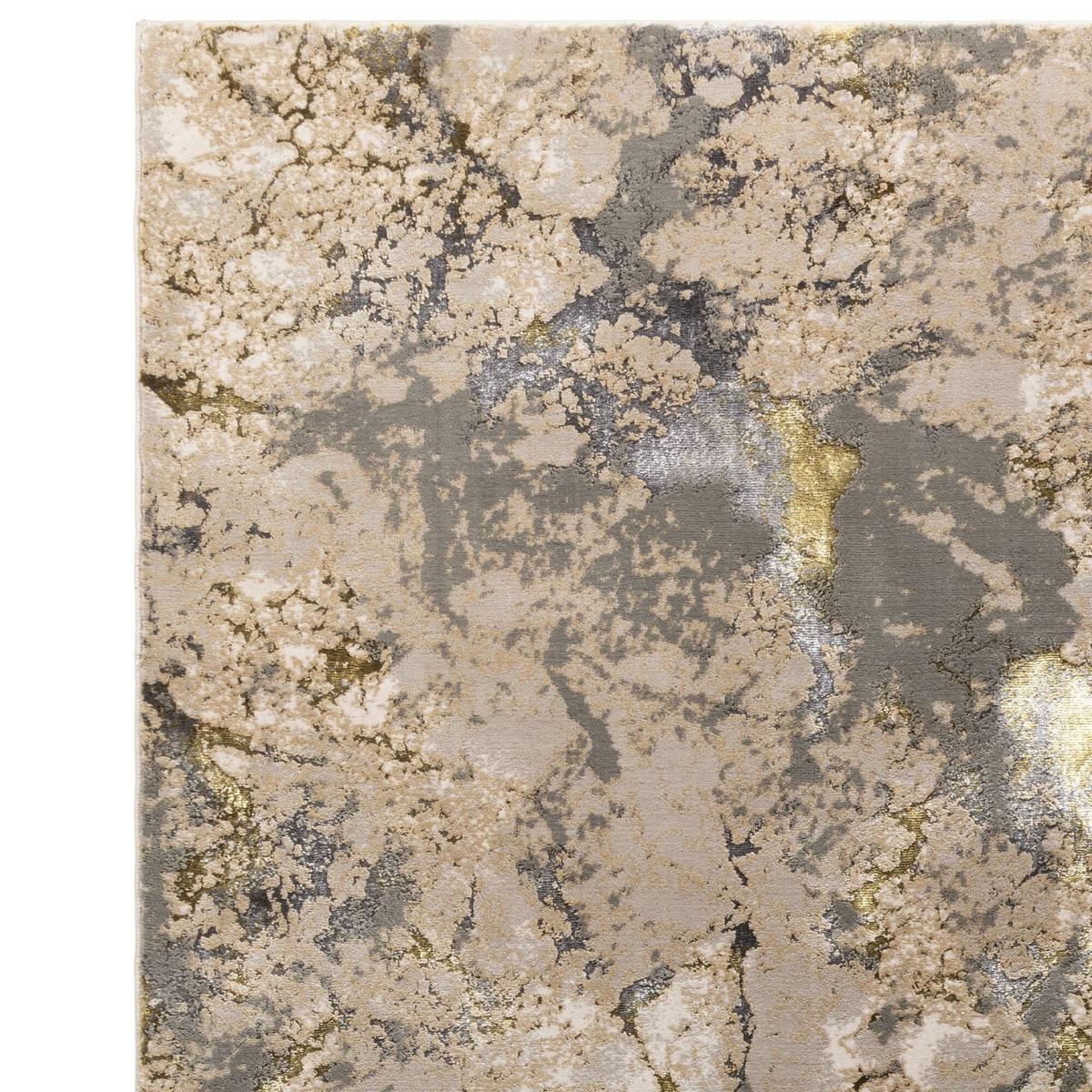 TEPPICH SARNTAL, abstrakt, aus Polyester, Gold, 160 x 230 cm - Goldfarben, Textil (230/160cm) - KADIMA DESIGN