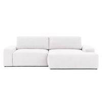 ECKSOFA Lennon aus Creme Strukturstoff mit Schlaffunktion und Bettkasten - Creme/Schwarz, Holz/Kunststoff (264/137cm) - S-Style