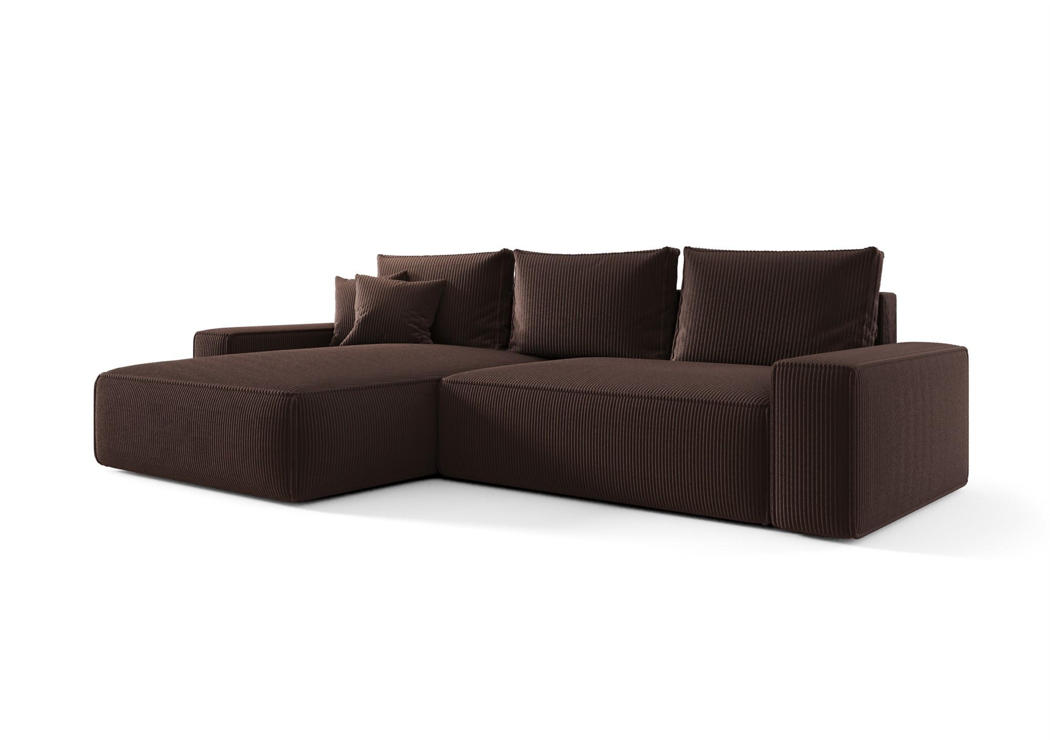 ECKSOFA Walken Mit Schlaffunktion - Braun, Holzwerkstoff/Textil (280/185cm) - Fun Möbel