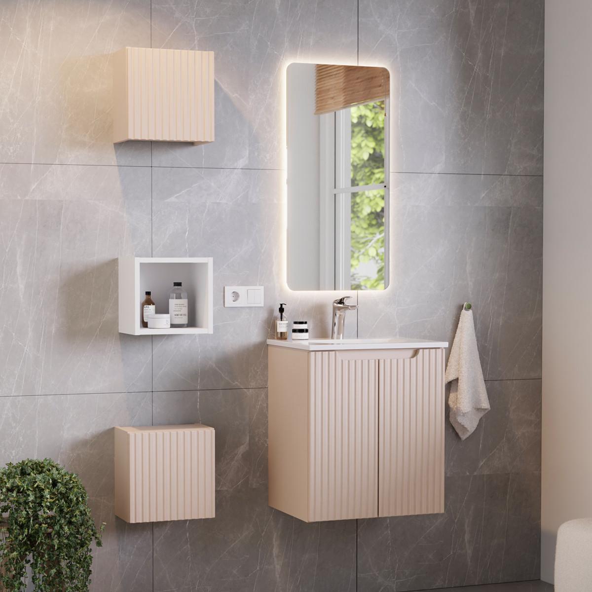 WASCHTISCH 50cm Riva Kaschmir - Beige, Holzwerkstoff (50/57/40cm) - Petits-meubles