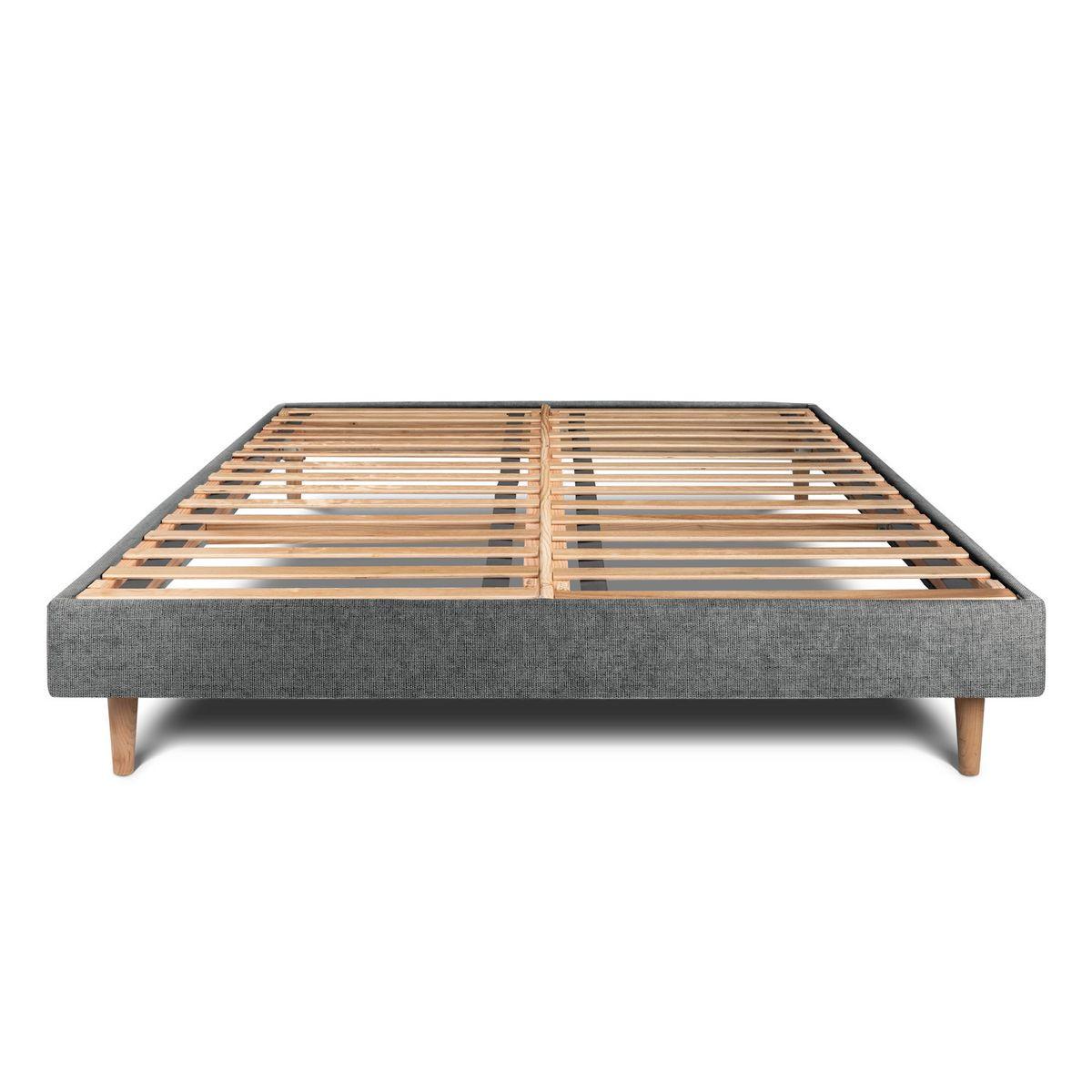 LATTENROST – Stoff – Im Bausatz - 135 x 190 cm - Beige/Anthrazit, Karton/Holz (135/190cm) - Sommeil de Plomb