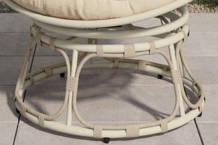 Garten-Relaxsessel Beige Eisen pulverbeschichtet mit Kunststoffgeflecht matt zylindrische Fuß