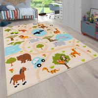 KINDERTEPPICH Waschbar, mit Safari‑Straßen‑Muster, Mehrfarbig, 200 x 200 cm - Multicolor, Textil (200/200cm) - KADIMA DESIGN