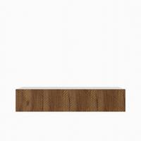 LOWBOARD CAVA 200/41/40 cm, Hängender TV-Schrank Weiß / Eichefarben - Eichefarben/Braun, Holzwerkstoff (200/41/40cm) - MASSENO
