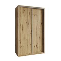 SCHWEBETÜRENSCHRANK NISSE 120/205/60 cm 2-türig Eiche Artisan - Eiche Artisan, Holzwerkstoff (120/205/60cm) - MASSENO
