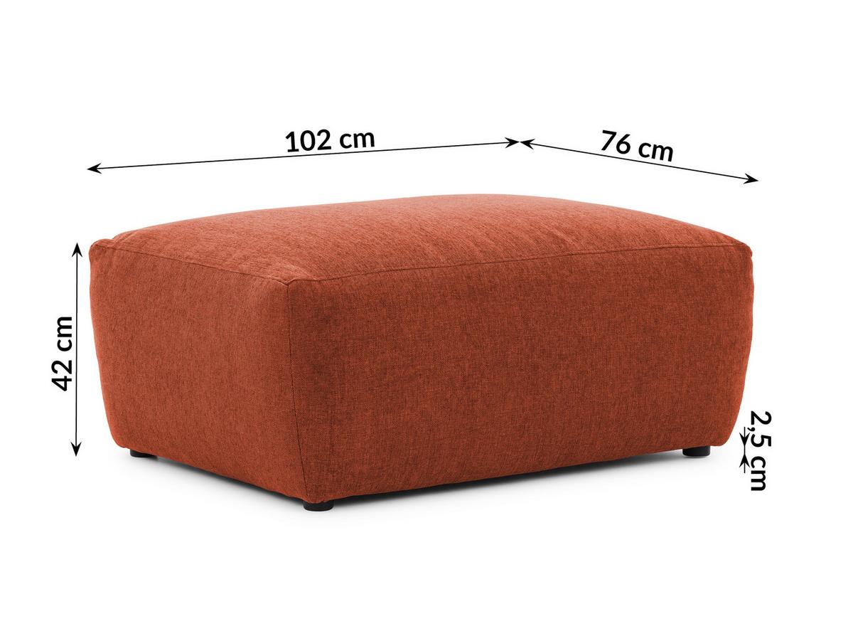 HOCKER Lennon aus Terrakotta Strukturstoff mit vielseitiger Nutzung - Terracotta/Schwarz, Holz/Kunststoff (102/42/76cm) - S-Style