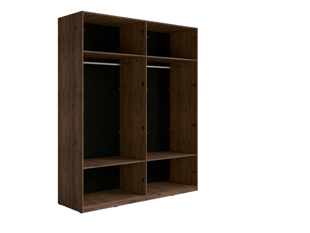 KLEIDERSCHRANK Walnuss, Schwarz 179/221/58 - Schwarz, Holzwerkstoff (179/221/58cm) - RAUMHIRSCH FURNITURE