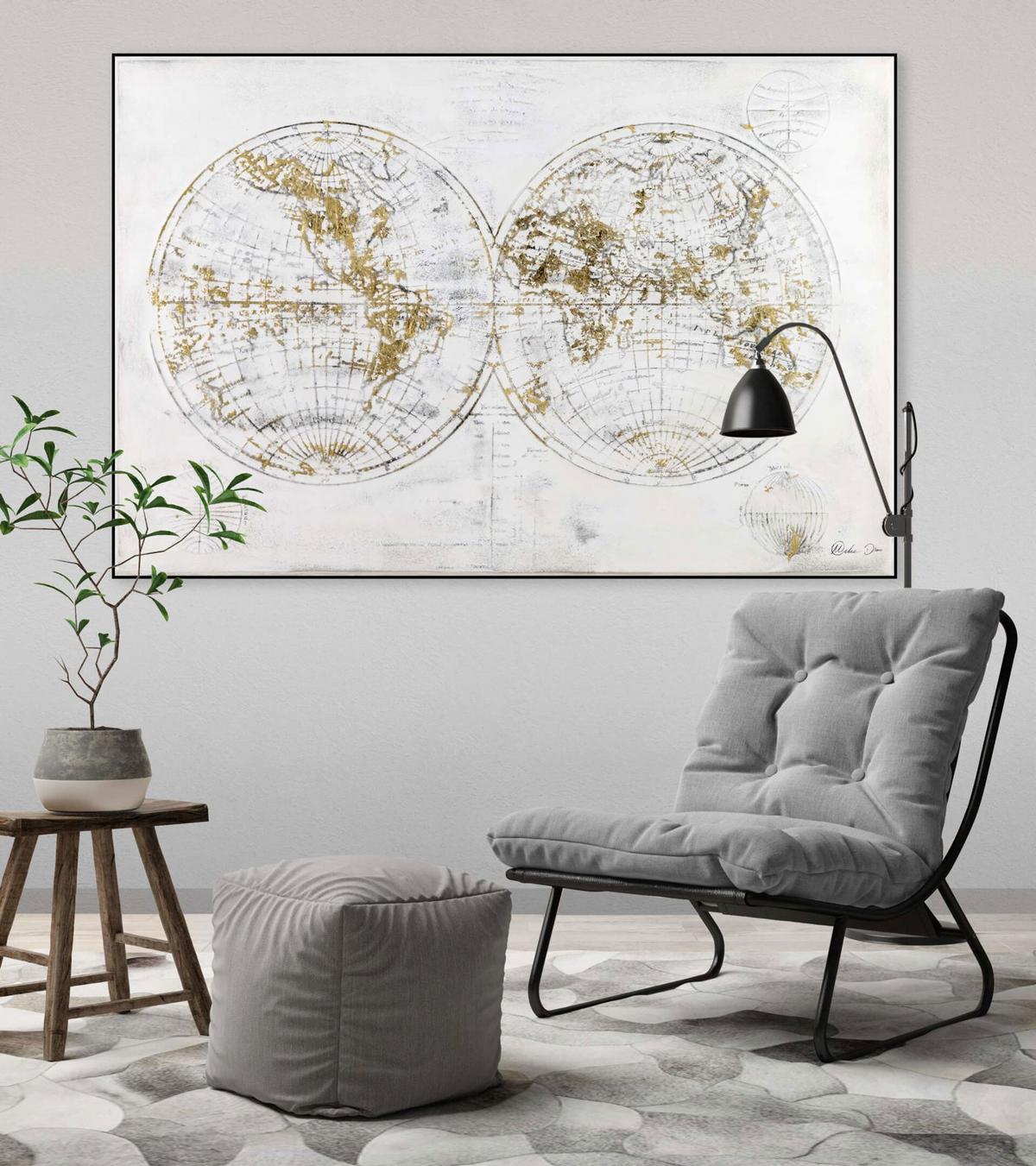 ACRYLBILD HANDGEMALT 120/80 cm - Weiß/Grau, Holz/Textil (120/80cm) - KUNSTLOFT