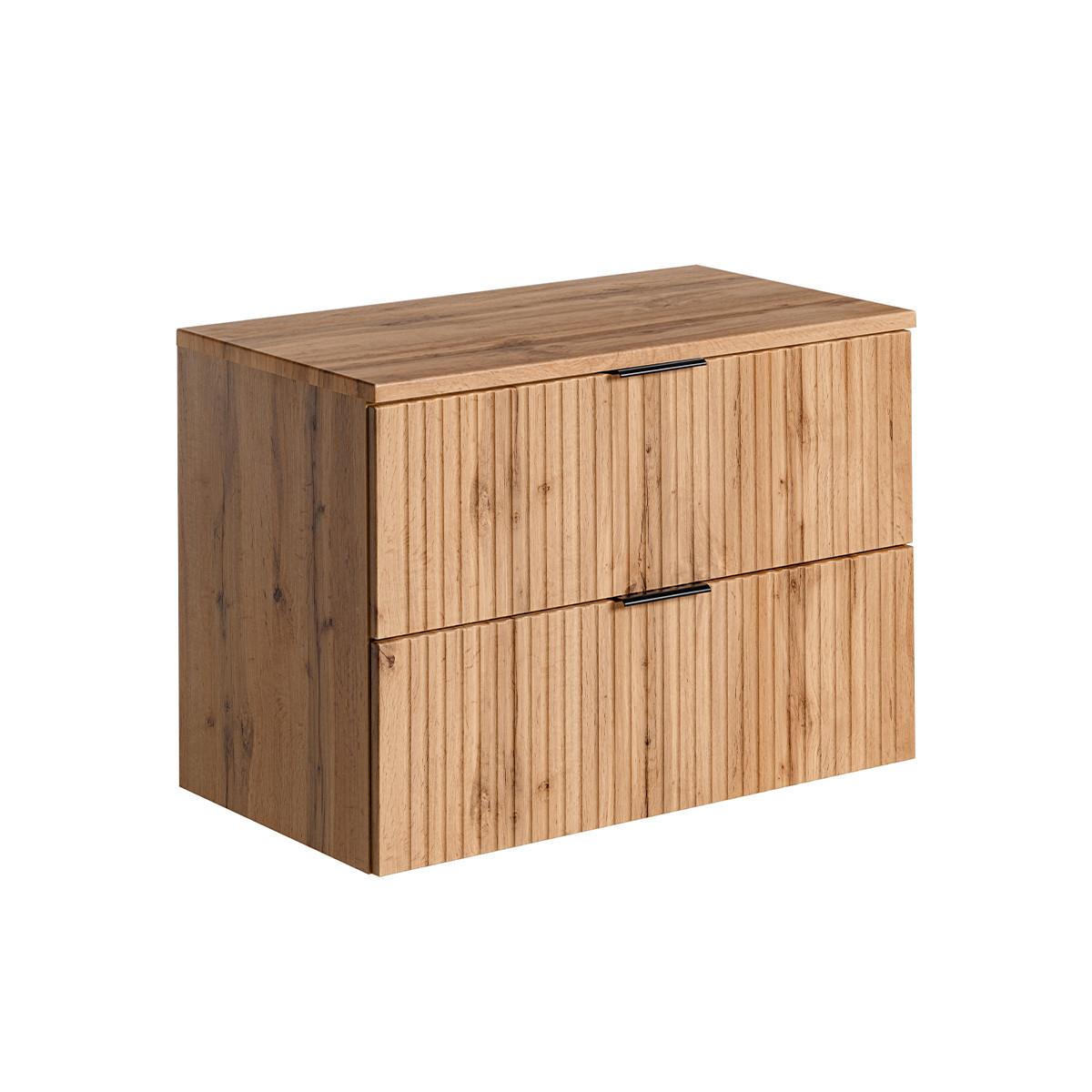 WASCHTISCHUNTERSCHRANK 80.6cm Adriel Holz in Eichenoptik - Braun, Holzwerkstoff (80.6/59/46cm) - Petits-meubles