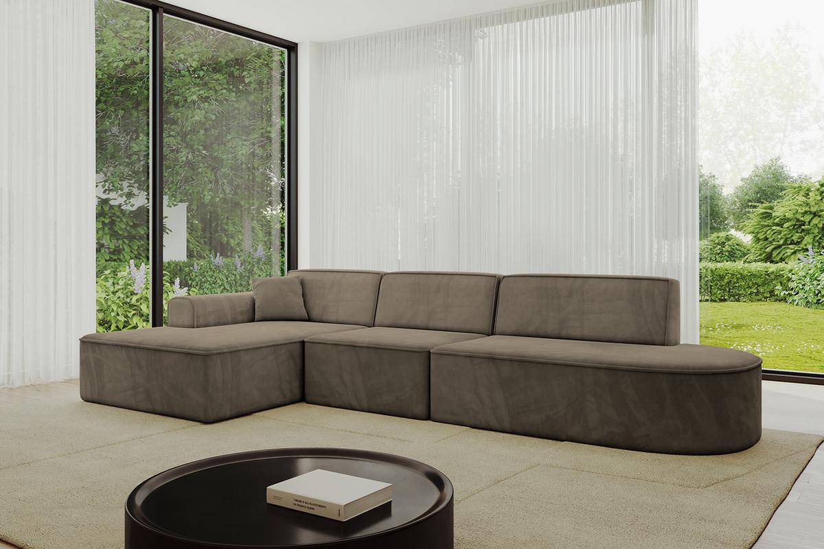 ECKSOFA Ottomane Links IREA-L2-v4 - 328x171x79 cm Braun - Braun, Holzwerkstoff/Textil (328/171cm) - ALTDECOR