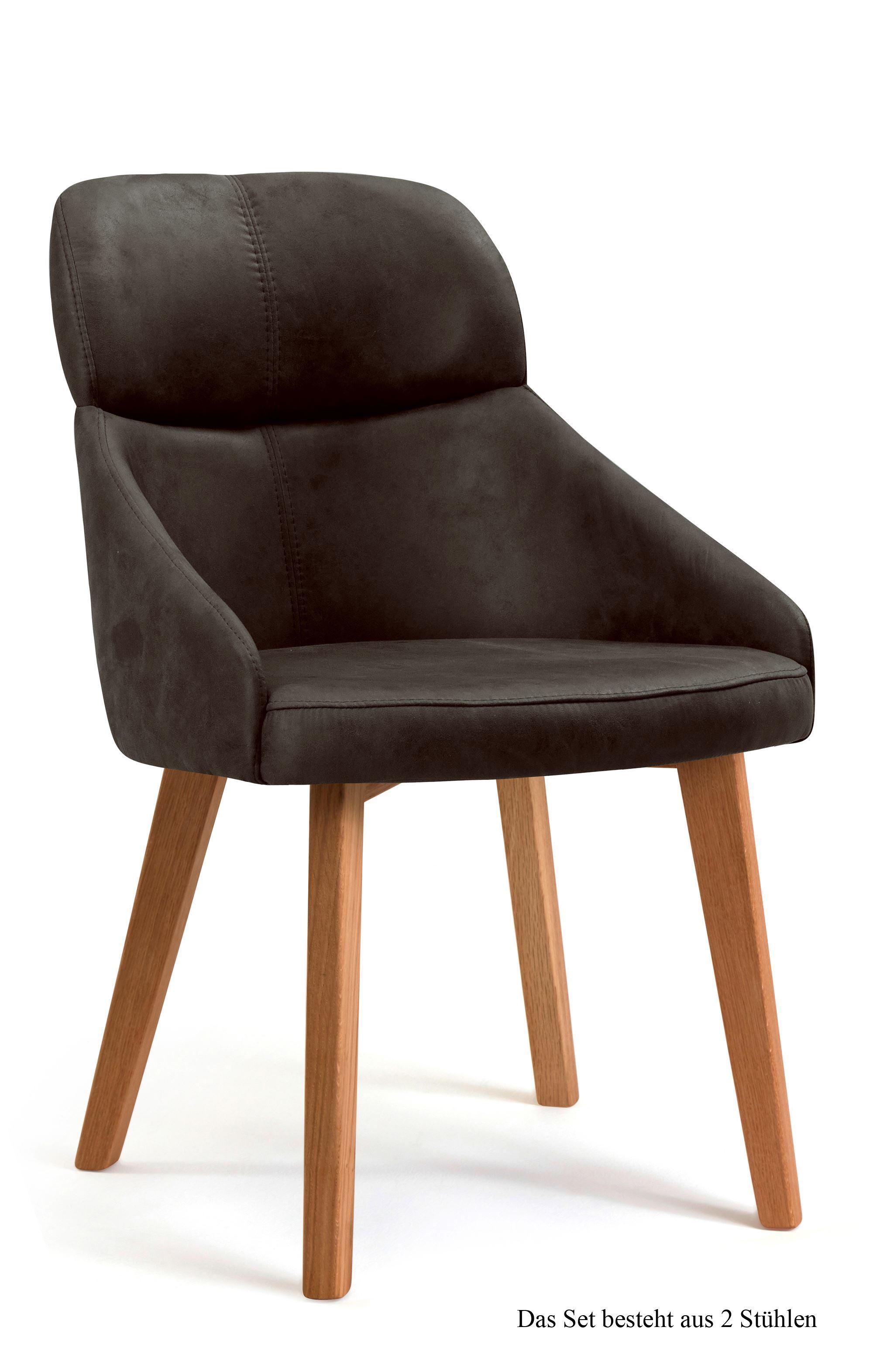 ESSZIMMERSTUHL (2er-Set) Dasya 52x82x63 Eiche geölt/Espresso - Eichefarben/Dunkelbraun, Kunststoff (63/82/52cm) - 58aufmkessel