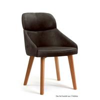 ESSZIMMERSTUHL (2er-Set) Dasya 52x82x63 Eiche geölt/Espresso - Eichefarben/Dunkelbraun, Kunststoff (63/82/52cm) - 58aufmkessel