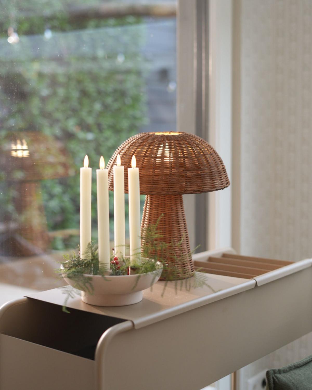 TISCHLAMPE Naturfarben Alero - Naturfarben, Kunststoff (31/31/35cm) - Beliani
