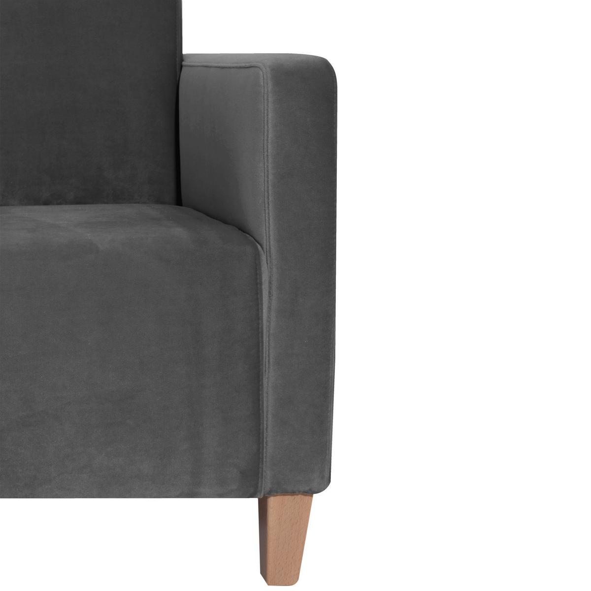 SESSEL Karol Bezug Samtvelours Buche natur / anthrazit - Anthrazit, Kunststoff (71/81/70cm) - 58aufmkessel
