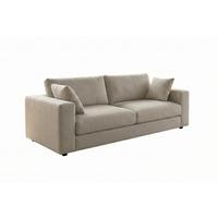 SOFA AMINA Cremeweiß Flachgewebe - Creme/Schwarz, Buchenholz/Textil (228/82/101cm) - KAWOLA