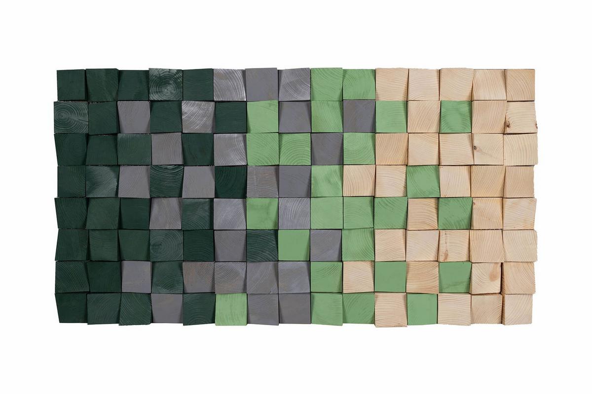 HOLZBILD Grün 98/55 cm - Grün, Holz (8/55cm) - KUNSTLOFT