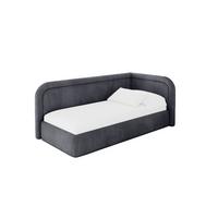 EINZELLBETT Jugendbett mit Bettkasten und Matratze H3/H4, Links - JOVY 90x200 Dunkelgrau - Dunkelgrau, Holzwerkstoff/Textil (90/200cm) - ALTDECOR