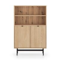 STANDREGAL HEGGERS Eiche Mavelie, 92 cm - Eichefarben/Schwarz, Holzwerkstoff/Metall (91.6/140/40cm) - Selsey