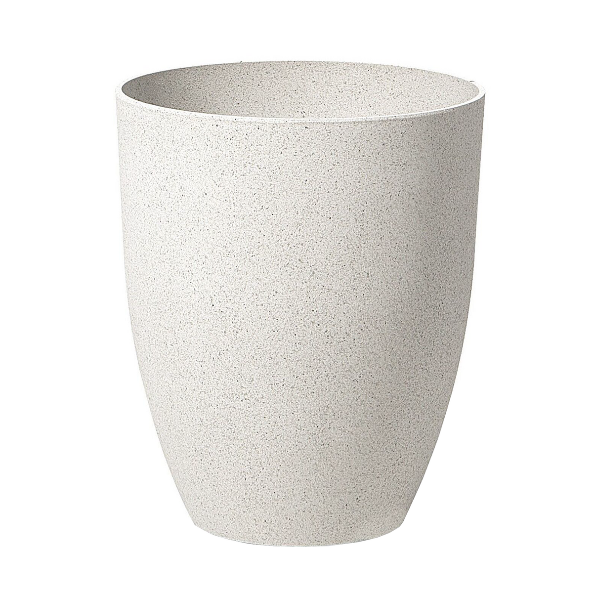 BLUMENTOPF 2er-Set cremeweiß rund 35/35/42 cm Croton - Weiß, Stein (42cm) - Beliani