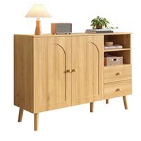 SIDEBOARD 118cm mit gewölbten Türen, 2 Schubladen, für Wohnzimmer - Naturfarben, Holzwerkstoff (118/82/35cm) - Urban Meuble
