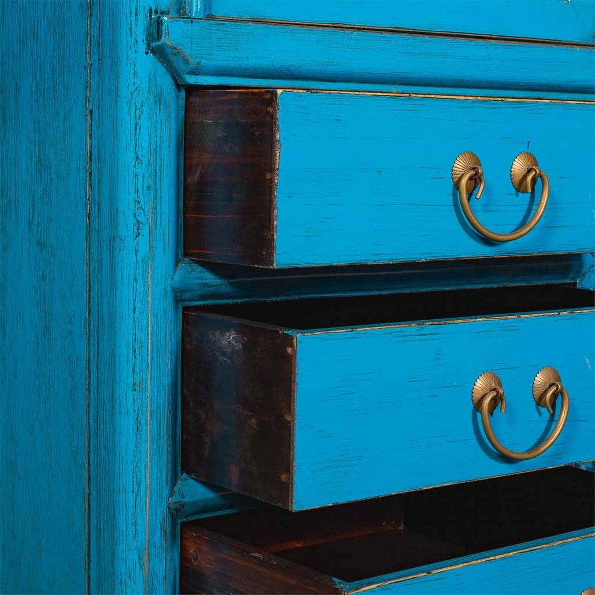 SCHRANK aus Holz 100x43x170 cm - Blau, Holz (100/170/43cm) - Wanderlust