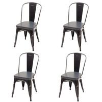 ESSZIMMERSTUHL H10E Grau 4er-Set - Grau, Metall (44/85/49cm) - MCW