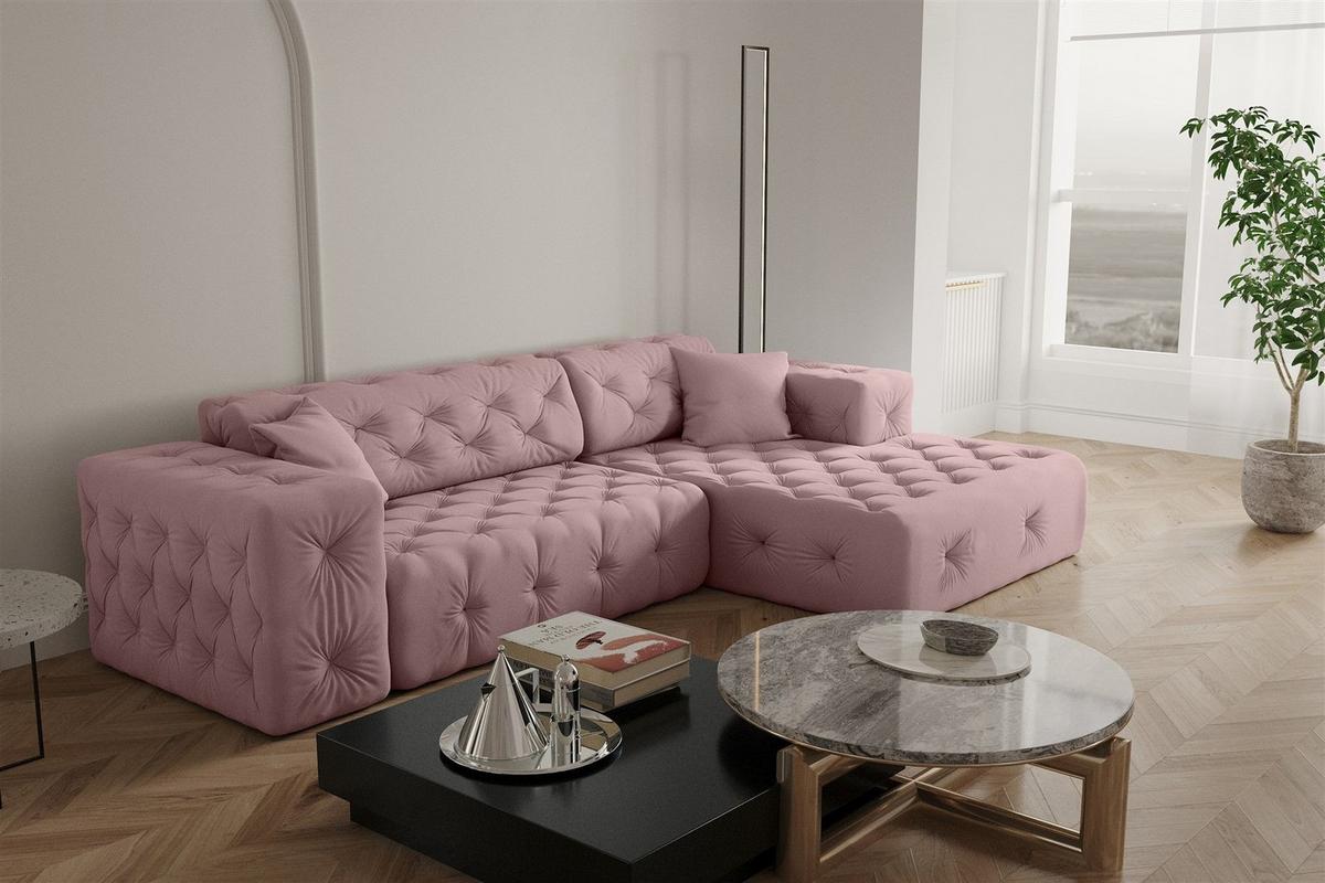 ECKSOFA Chantal - Pink, Holzwerkstoff/Textil (266/171cm) - Fun Möbel