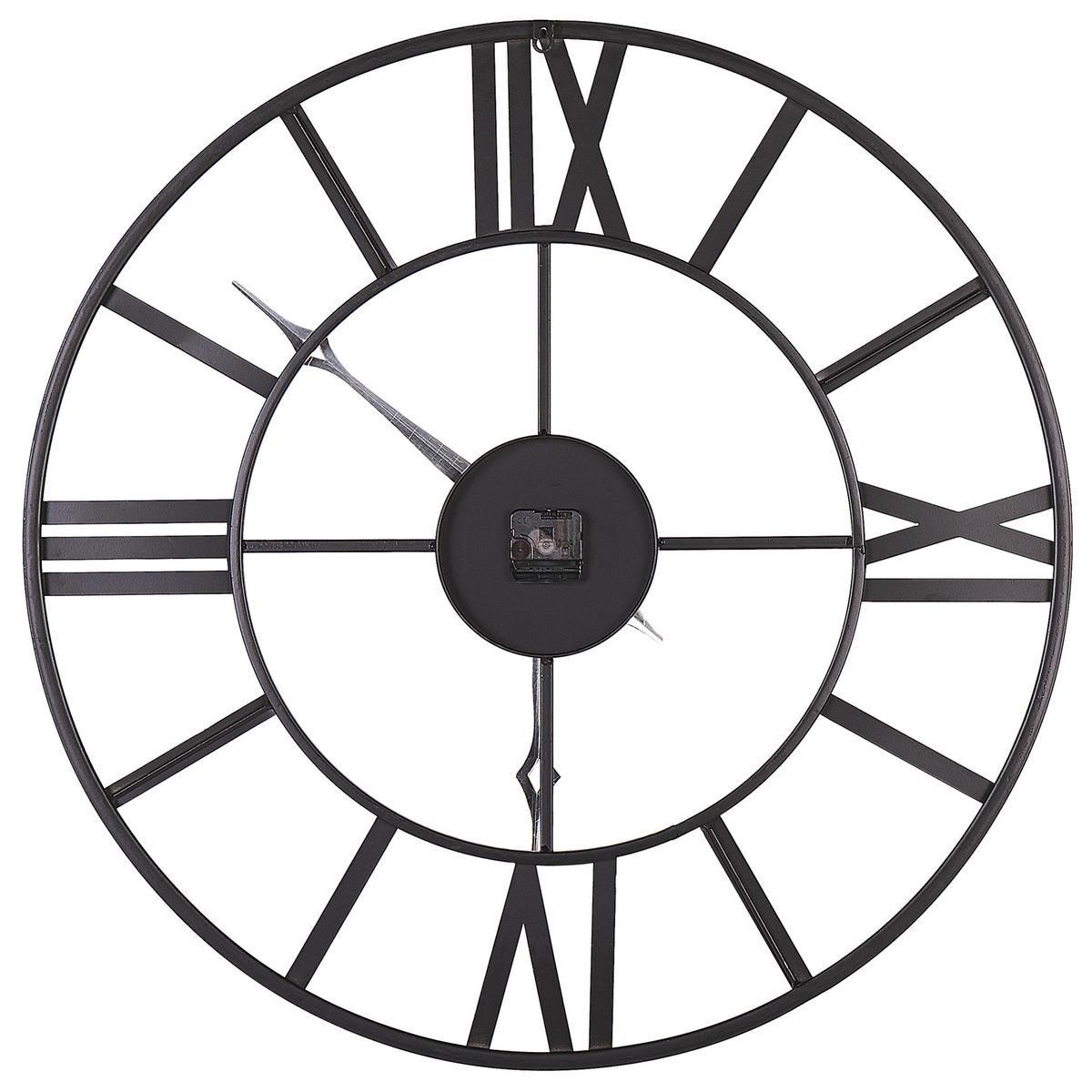 WANDUHR Metall schwarz/gold Valsot - Schwarz, Metall (80/80/3cm) - Beliani