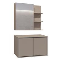 WASCHTISCHUNTERSCHRANK 78cm Sophéa 2er-Set Taupe - Taupe, Holzwerkstoff (78/50.8/48cm) - Petits-meubles