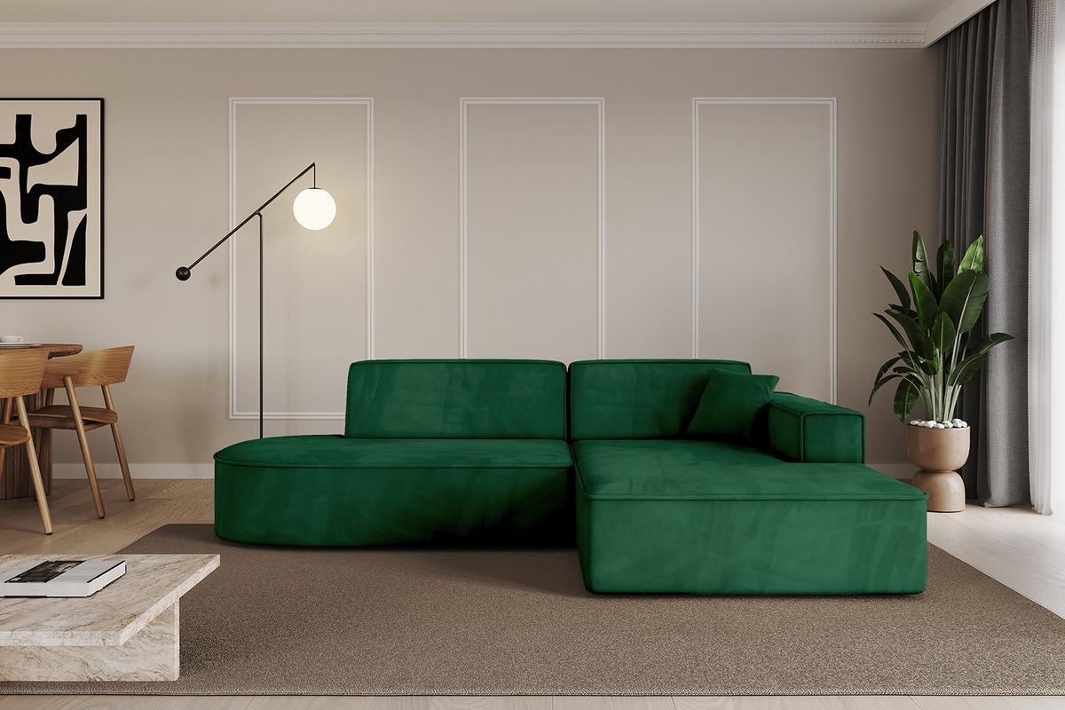 ECKSOFA Ottomane Rechts IREA-L1-v4 - 234x171x79 cm Grün - Grün, Holzwerkstoff/Textil (171/234cm) - ALTDECOR