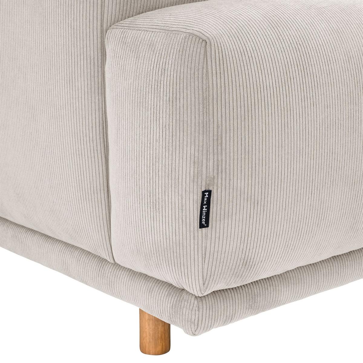 ECKSOFA mit Longchair links Kattryna Cordstoff beige - Beige, Kunststoff (133/283cm) - 58aufmkessel
