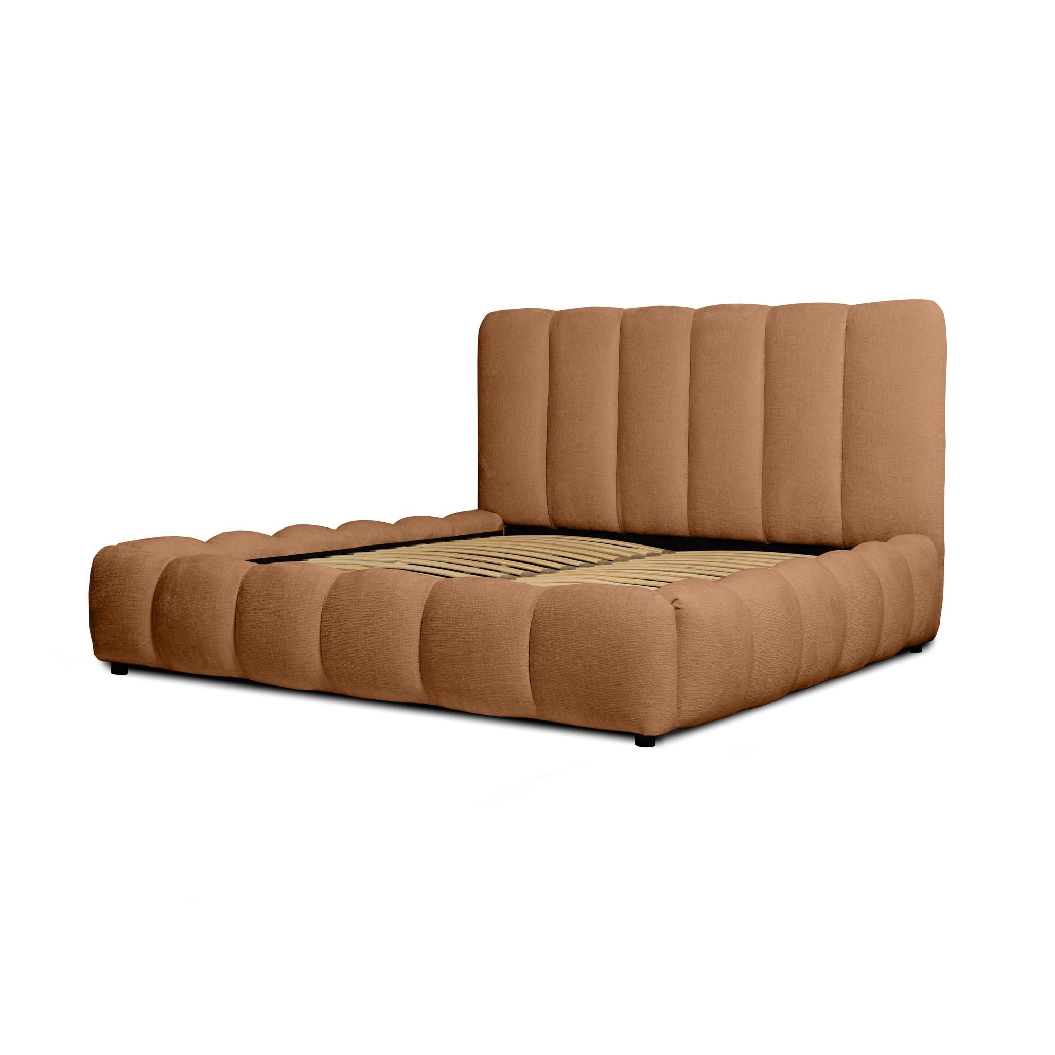 POLSTERBETT Heda Perfect Harmony - Rotbraun, Holzwerkstoff/Textil (140/200cm) - Fun Möbel