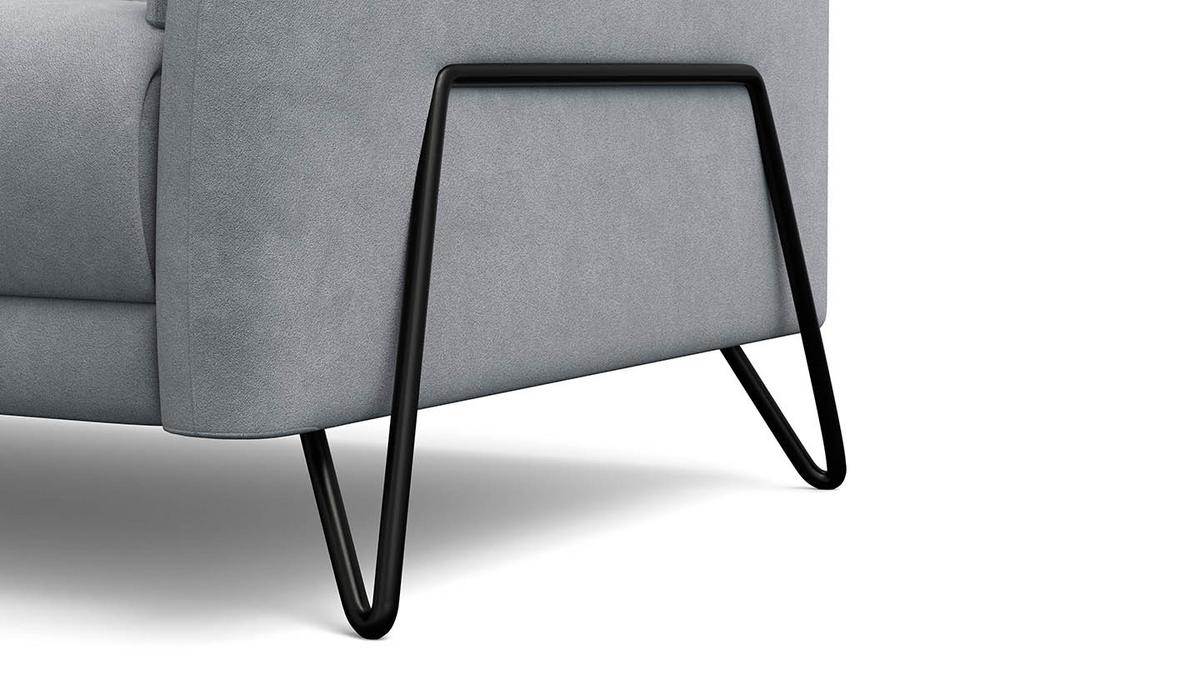 SOFA RODEN 3-Sitzer, hellgrau, Veloursstoff - Hellgrau, Holz/Textil (194/82/103cm) - Wozimo