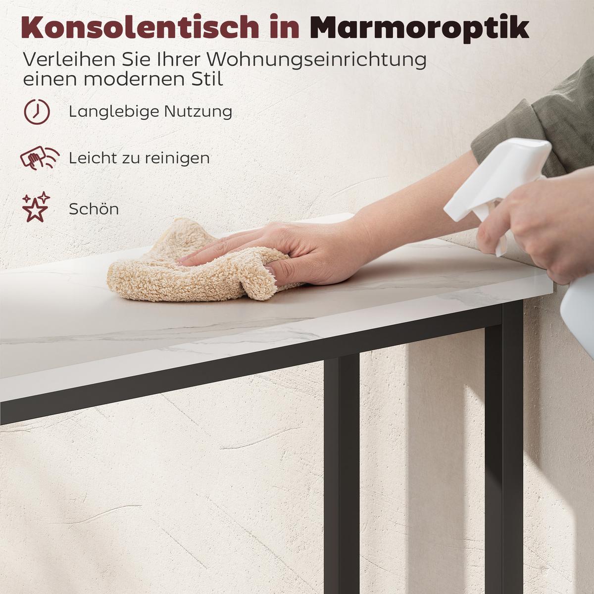 KONSOLENTISCH Spanplatte Metall Schwarz - Schwarz, Holzwerkstoff (75/24/76cm) - HOMCOM