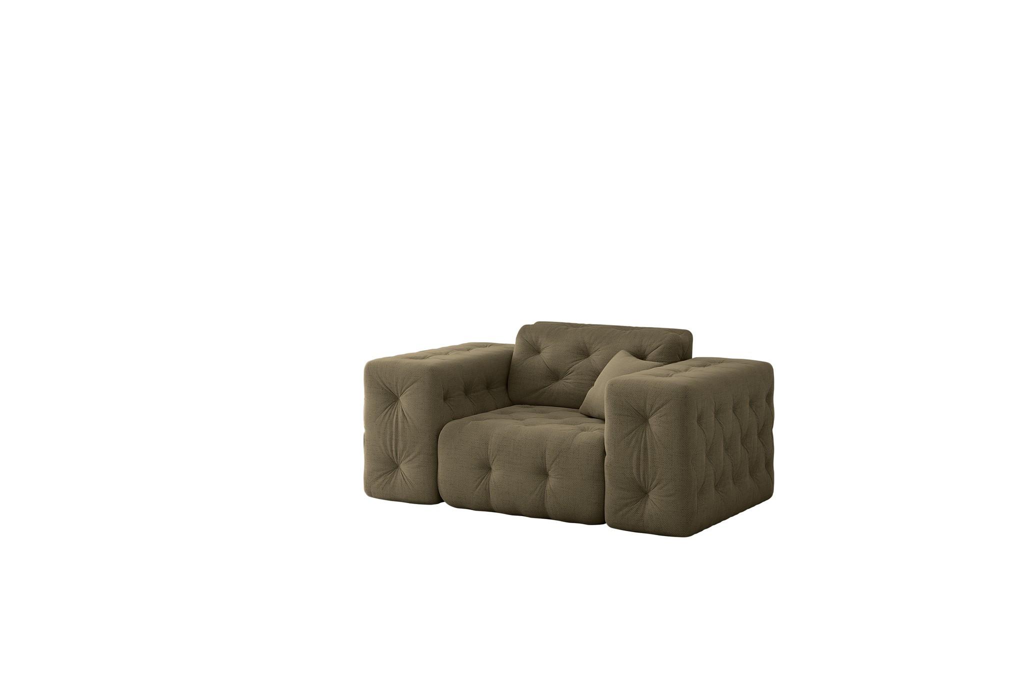 SESSEL Chantal In Moly - Grün, Holzwerkstoff/Textil (121/78/96cm) - Fun Möbel