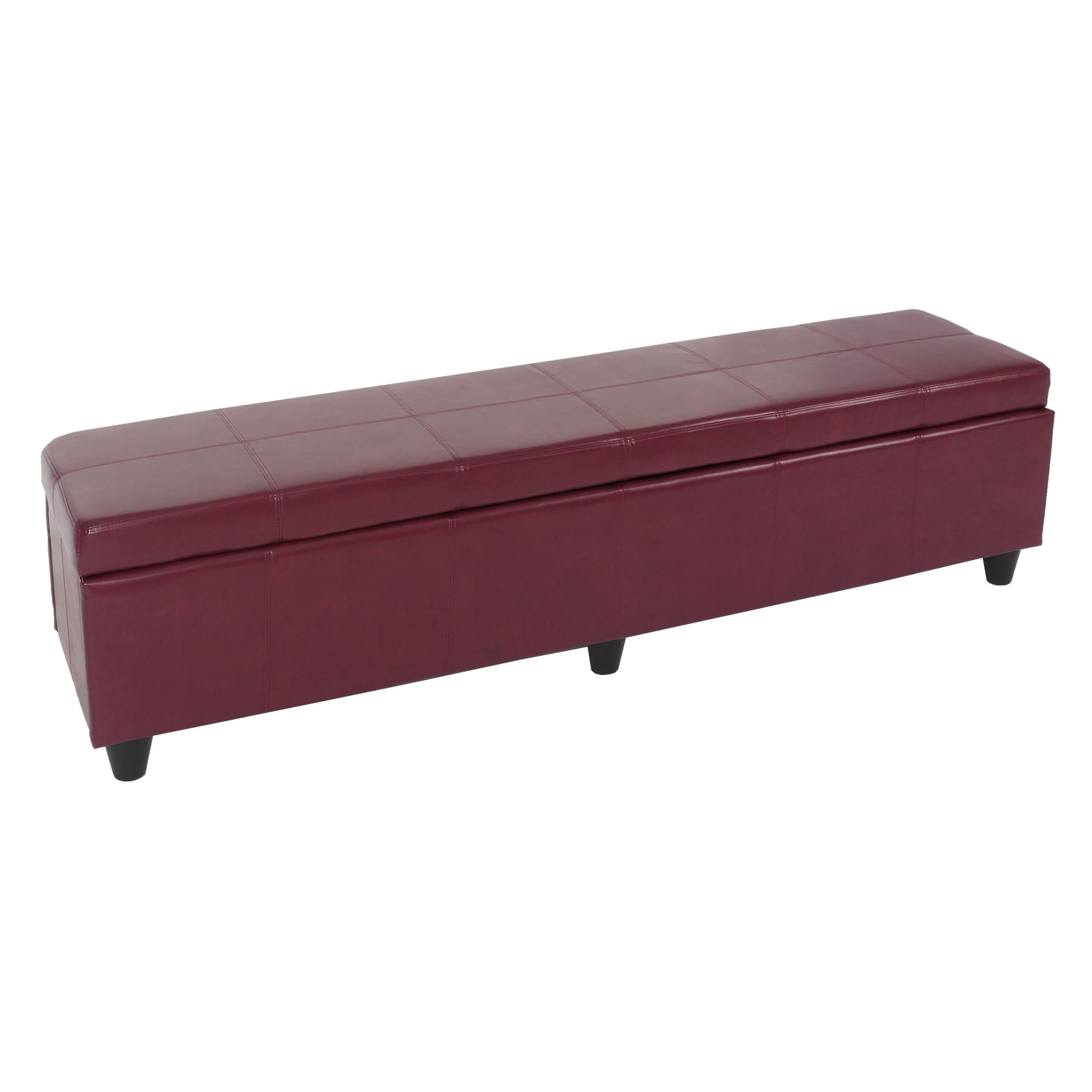 SITZBANK MIT AUFBEWAHRUNG XXL Rot - Rot, Textil (180/45/45cm) - MCW