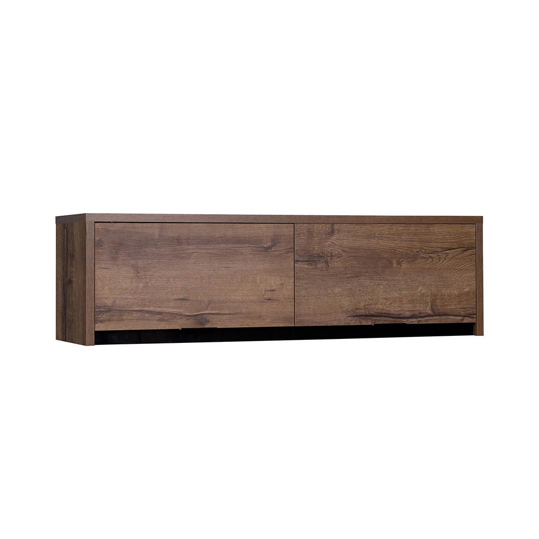 WANDREGAL Devon mit 2 Türen, Eiche monastery - Eichefarben/Schwarz, Holzwerkstoff/Metall (120/32/35cm) - Beautysofa