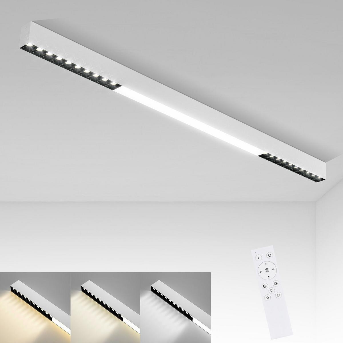 LED-DECKENLEUCHTE Ritter 107/3.5/5.5 cm - Weiß, Metall (106.5/5.2/3.3cm) - ZMH