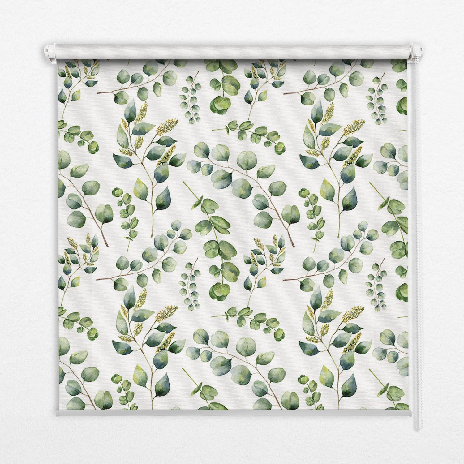 INNENROLLO - Fensterrollo - Rollo - 110x140 cm - Grüne Zweige - Grün, Kunststoff (110/140/0.5cm) - TULUP