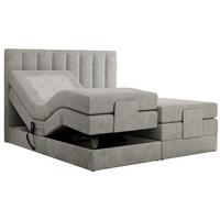 BOXBETT COMFORTO 140/200 - Hellgrau Struktur - H4 - Hellgrau, Holz/Textil (140/200cm) - MKS
