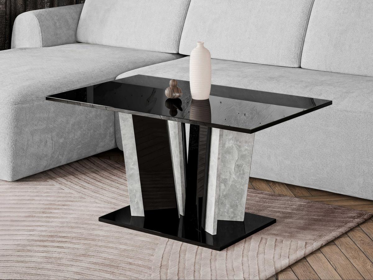 COUCHTISCH Doha II - Schwarz Hochglanz/Grau, Holzwerkstoff (60/100/55cm) - MIRJAN24