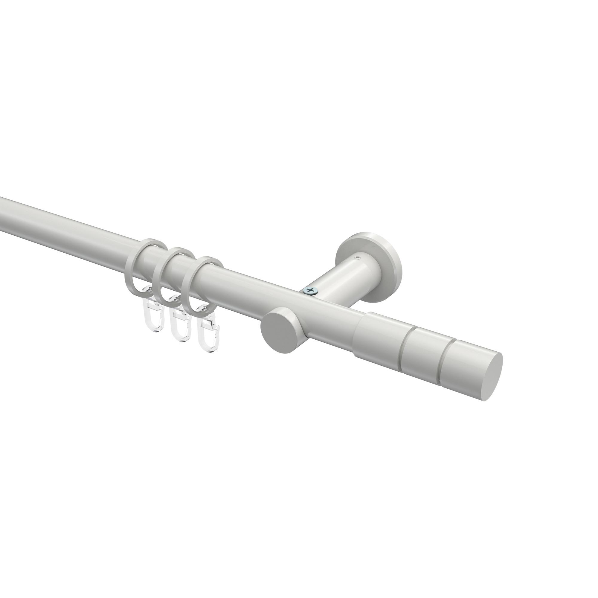 GARDINENSTANGE Platon Elanto 520 cm (geteilt in 4 x 130 cm), 1-läufig, 20 mm Ø Weiß - Weiß, Metall (520cm) - INTERDECO