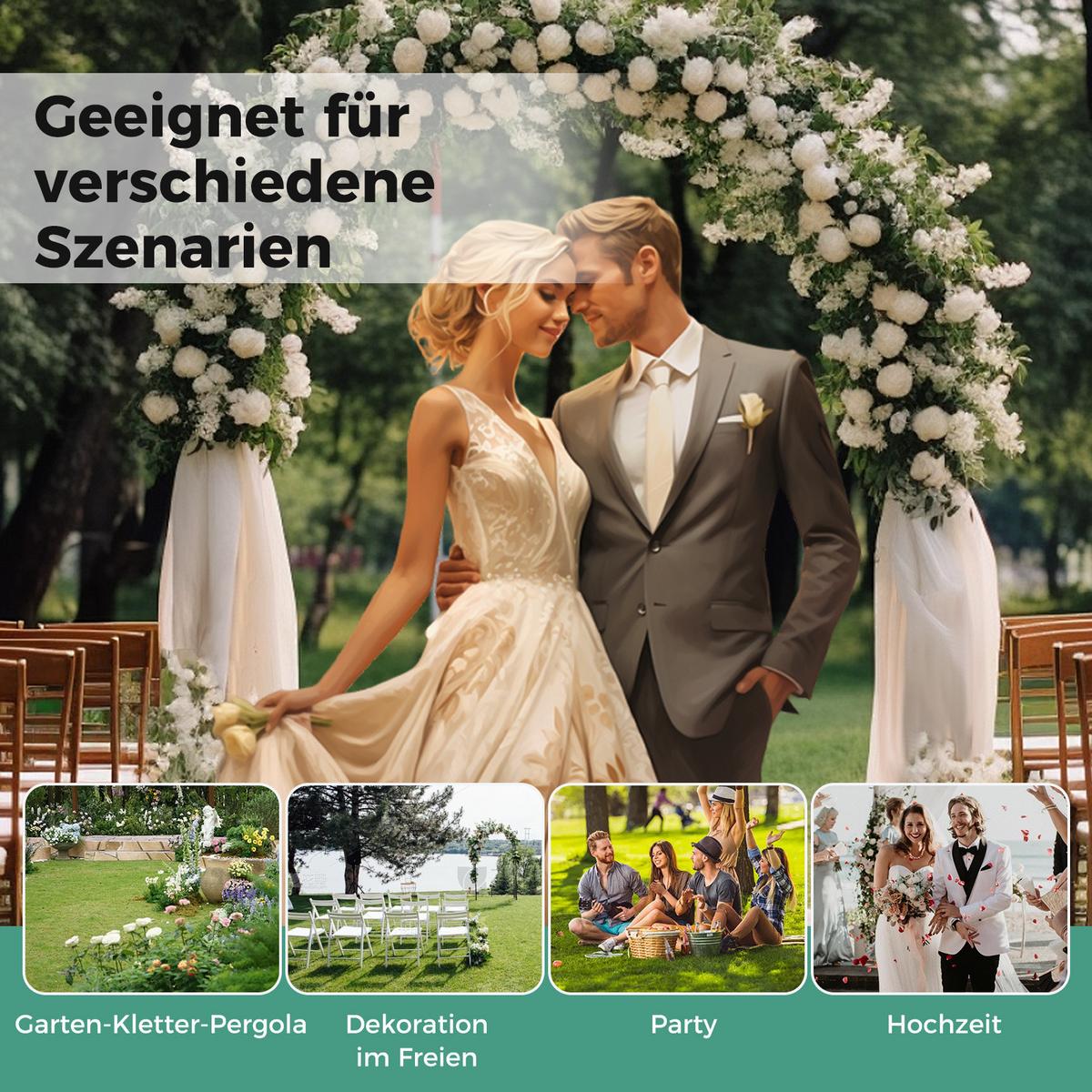 GARTENBOGEN Schwarz - Schwarz, Metall (143/234/40cm) - COSTWAY