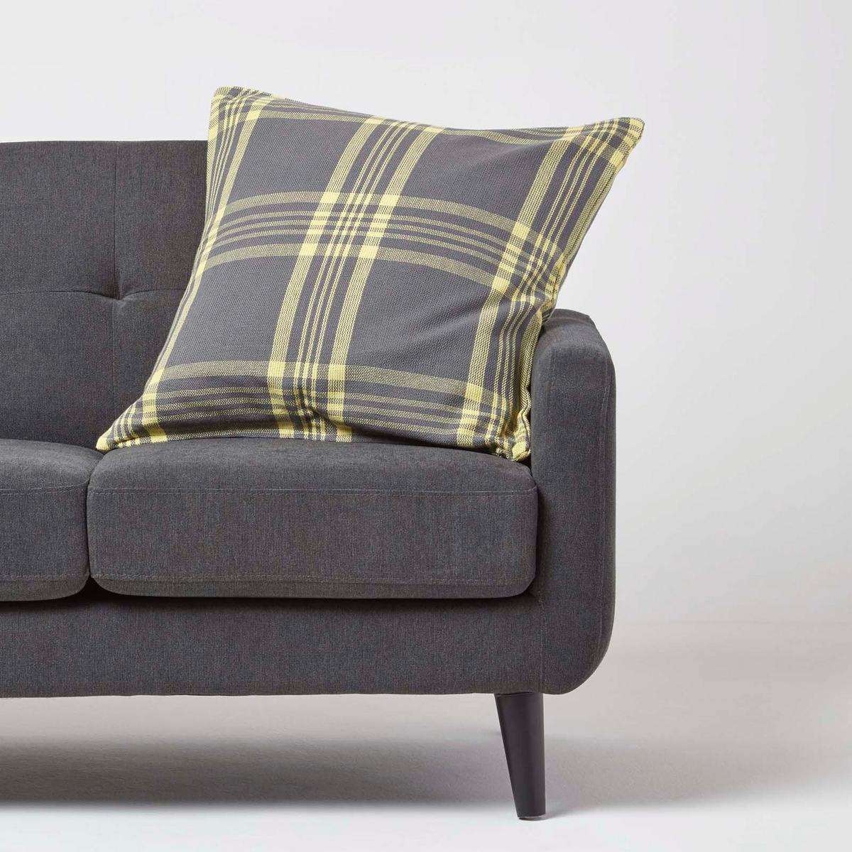 KISSENHÜLLE Schottenkaro 60/60 cm - Grau, Textil (60/60cm) - Homescapes