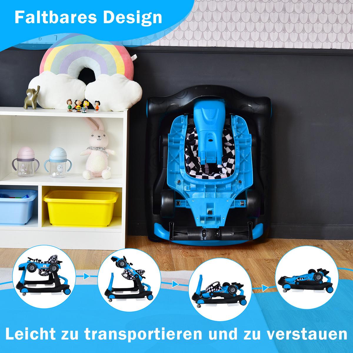 LAUFLERNWAGEN Klappbar Blau - Blau, Kunststoff (76/56/64cm) - COSTWAY