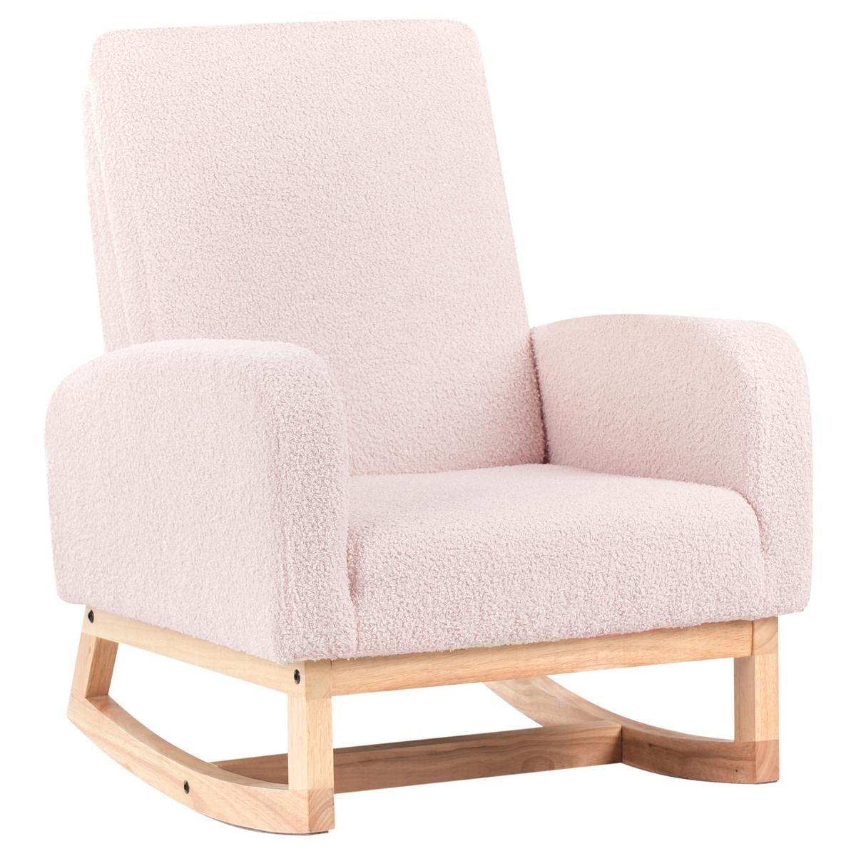 KINDERSCHAUKELSTUHL Bouclé Pastellrosa Norby - Pink, Textil (54/71/70cm) - Beliani