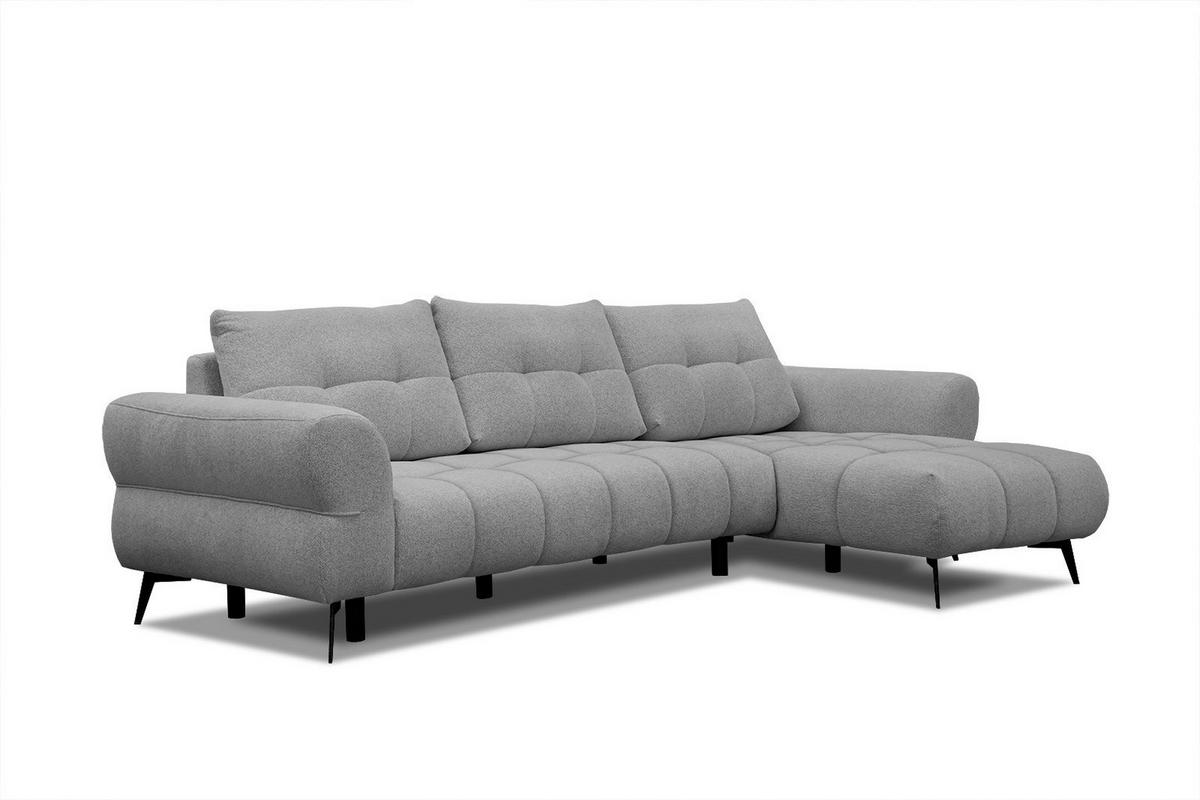 ECKSOFA SALVINI 4-Sitzer, grau - Schwarz/Grau, Holzwerkstoff/Textil (292/158cm) - Wozimo