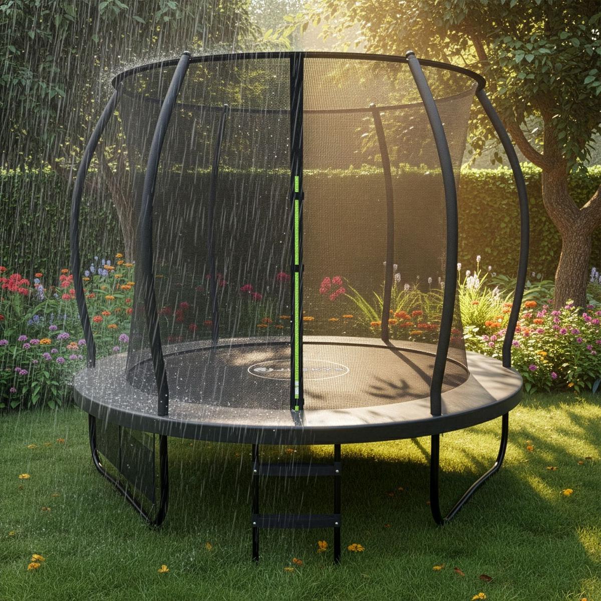TRAMPOLIN SkyBounce S 228cm schwarz - Schwarz, Metall (228/228/119cm) - Juskys