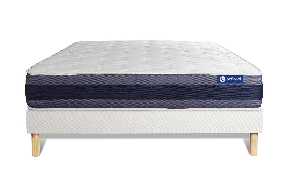 BETT Actilatex morpho Latex und Memory-Schaum 160 x 200 cm h1 - Kit Bettgestell Weiß - Beige/Weiß, Karton/Holz (160/200cm) - ACTISOM